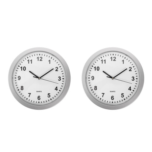 2Pièces Horloges Murales Élégantes Argent Avec Compartiment Secret 2