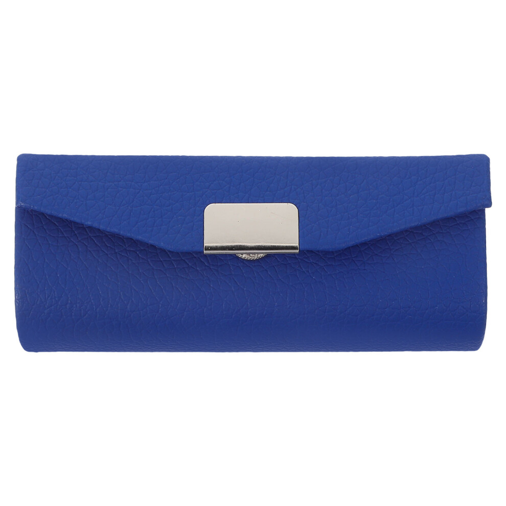 Villcase Blue 3Pcs Elegant Pu Lipstick Storage Case Portable Holder With Mirror