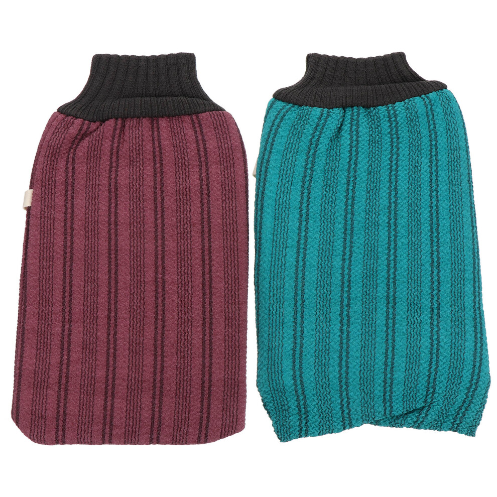 Totority 4Pcs Cotton Back Scrub Towels Assorted Color Long Bath Exfoliating