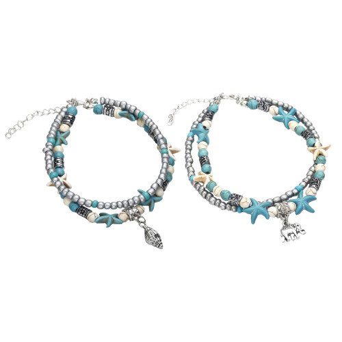 Set Of 3 Retro Anklet Multilayered Boho Anklets Chic Decor Exquisite