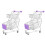 2pcs Mini Double Layer Shopping Cart Trolley Toy 2
