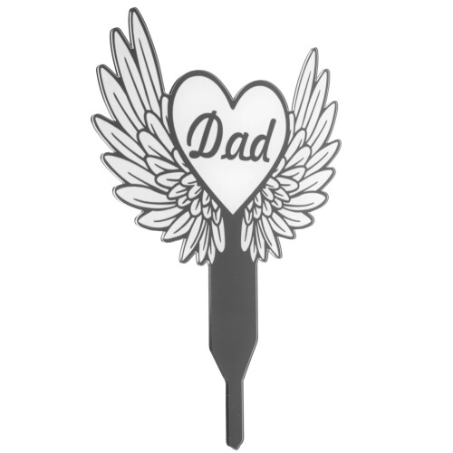 2Pcs Black Durable Acrylic Cemetery Insert Stake Outdoor Memorial 2