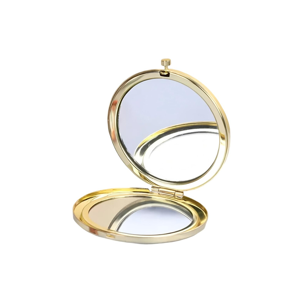 Gold Compact Mirror For Purse, Doublesided 1X 2X Magnification, Foldable Travel Makeup Mirror