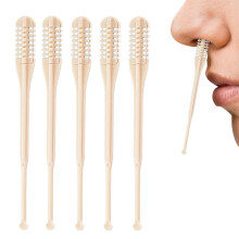 Manual Nose Hair Trimmer with Earpick, 360 Rotating Blade, 2 in 1 Safe Travel Set Beige 5pcs