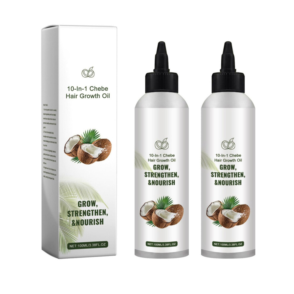 2Pcs Natural Chebe Hair Growth Oil with Coconut and Shea Butter for Scalp Nourishment