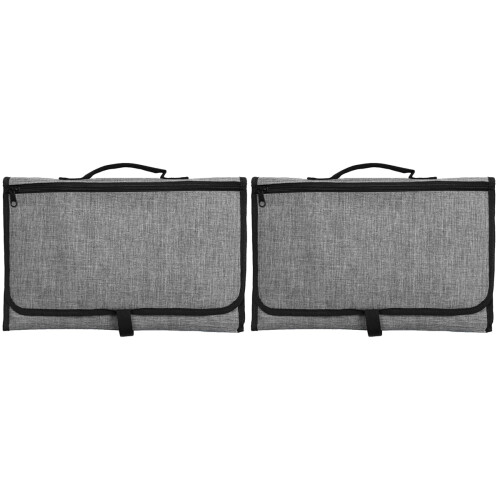 2St Multifunctionele Luiermat Grijs Waterdicht Draagbaar Baby's 1