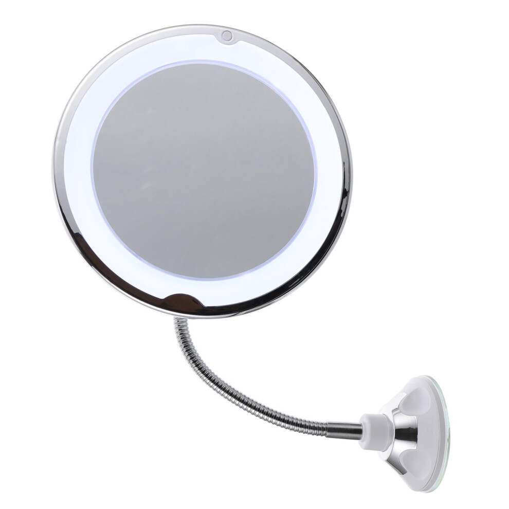 LED Makeup Mirror 10x Magnification 360 Rotating Lighted Vanity Mirror with Suction Cup for Travel