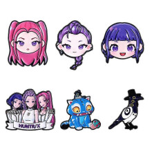 (As show, Set 8) 2-9pcs/set Cartoon Anime Characters Enamel Pins Cute Animal Doctor Raccoon Dumpster Fire Brooches Lapel Badge Jewelry Gifts