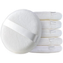 6pcs Large Velour Body Powder Puff 4.13 Inch Soft Round with Ribbon Handle for Sensitive Skin
