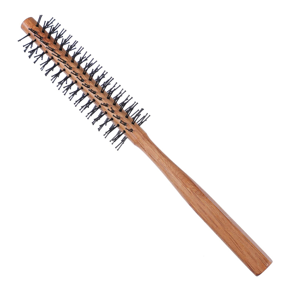 Unisex Wooden Hair Styling Comb With Ergonomic Cylinder Handle For Barbers And Salon Detangling
