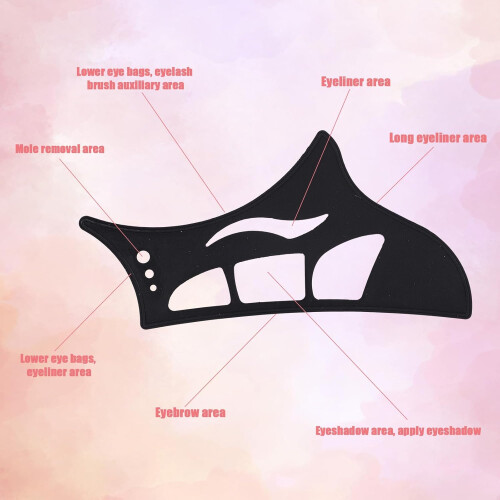 Eyeshadow Stencil with Brush, Reusable Silicone Eyeliner Guide Tool for Quick Eye Makeup Beginners 1