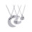 3Stk Schmuck Set Herz-Anhänger Puzzle Silber 1