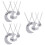 3Stk Schmuck Set Herz-Anhänger Puzzle Silber 7