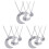 3Stk Schmuck Set Herz-Anhänger Puzzle Silber 2