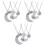 3Stk Schmuck Set Herz-Anhänger Puzzle Silber 3