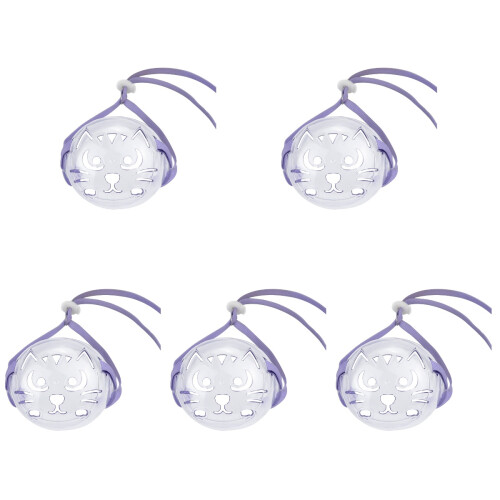 5Pcs Portable Purple Cat Muzzle Convenient Grooming Pet Accessory 1