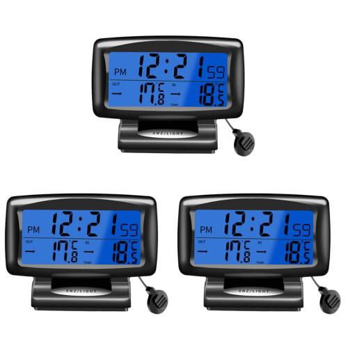 3Stk Langlebiges Auto Thermometer Metall Schwarz Einfach Montage 1