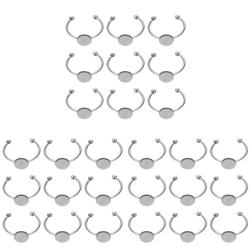 30Stk Ringe Bodenschalen Metall Silber DIY Schmuck 1