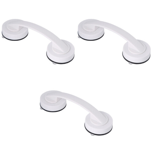 3Pièces Barres D'appui Pour Douche Adhésives Blanches ABS Durable 2