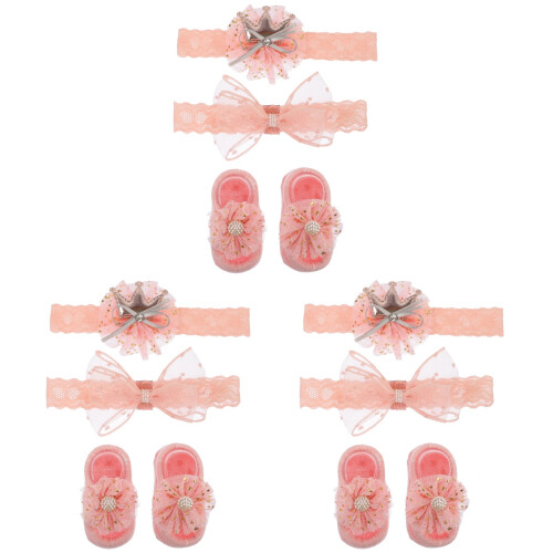 9Pièces Décor Photo Bébé Rose Bandeaux Dentelle - 2