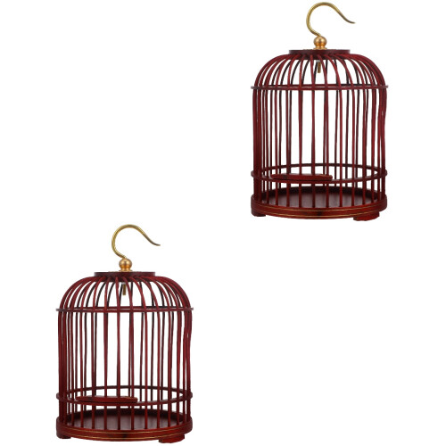2Pièces Cage À Oiseaux Suspendue Bois Multiusage 2