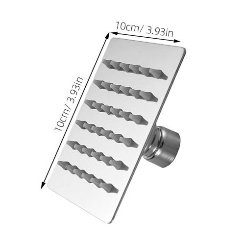 3Pcs Stainless Steel Square Shower Head Rainfall High Pressure Silver 1