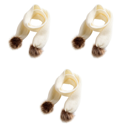 3pcs Cartoon Wraps Child Keep Warm Scarf White 2