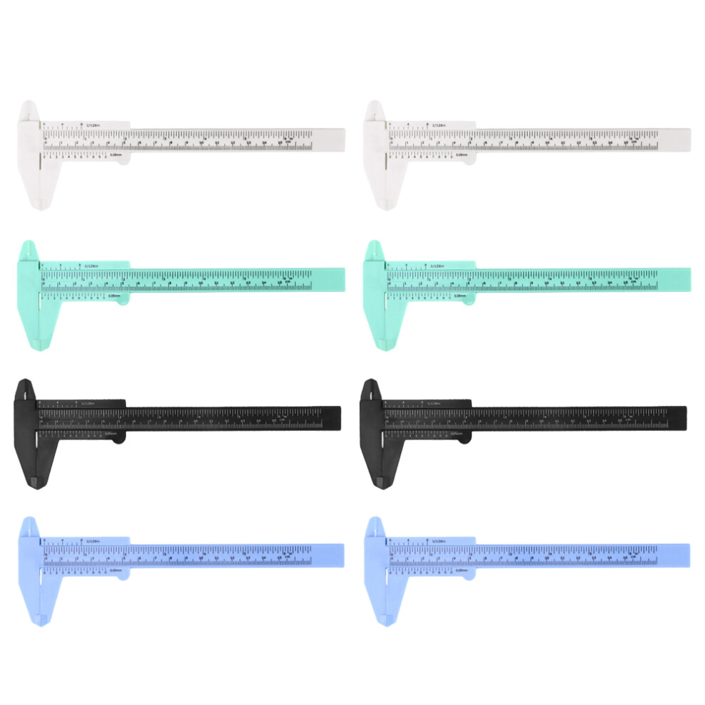 24Pcs Mini Vernier Caliper Plastic Gauge Assorted Colors For Measuring 3441339543146