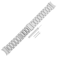 5Pcs Elegant Silver Stainless Steel Watch Bands for Men