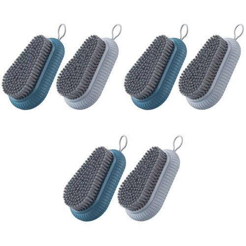 6Pcs Reusable Nail Cleaning Brushes Assorted Colors Comfortable Grip 2