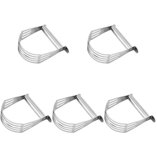 5Pcs Kitchen Baking Dough Cutter Pastry Blender Stainless Steel Silver 1