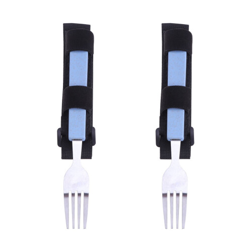 2Pcs Adjustable Strap Utensils Multi Color Disabled Eating Aid Tools 1