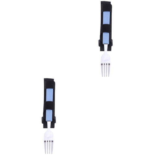 2Pcs Adjustable Strap Utensils Multi Color Disabled Eating Aid Tools 2