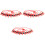 3Pcs Windproof Buckle Clothesline with Clothespins Portable Red 3