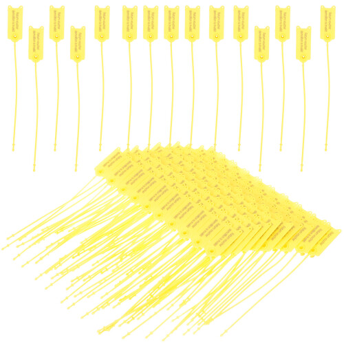 200Pcs Yellow Anti-Fake Plastic Cable Ties Self-Locking Label Tags