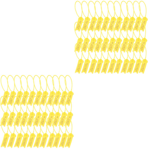 200Pcs Yellow Anti-Fake Plastic Cable Ties Self-Locking Label Tags 2