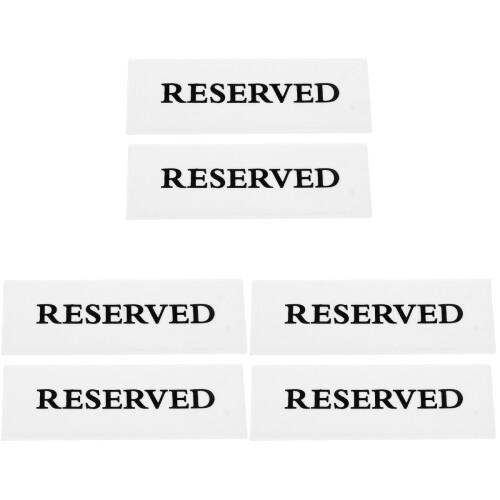 6Pcs Compact White Acrylic Table Reserved Signs Decorative & Practical 2