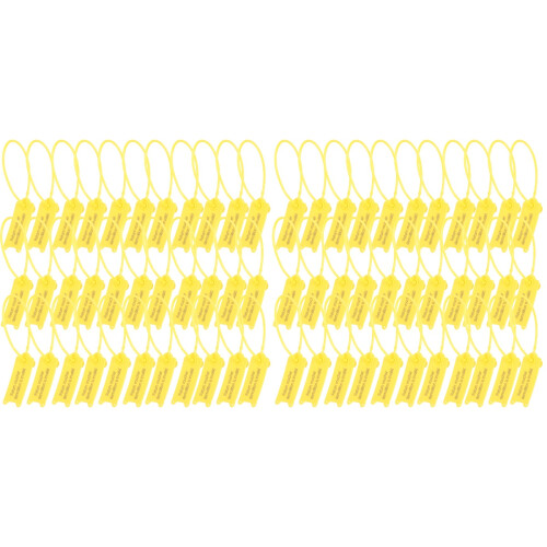 200Pcs Yellow Anti-Fake Plastic Cable Ties Self-Locking Label Tags 1