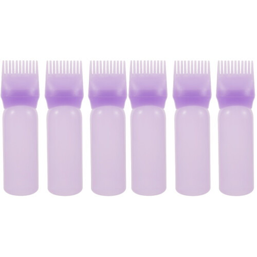 6Pcs Violet Hair Dye Comb Bottles with Root Comb Applicator Design 2
