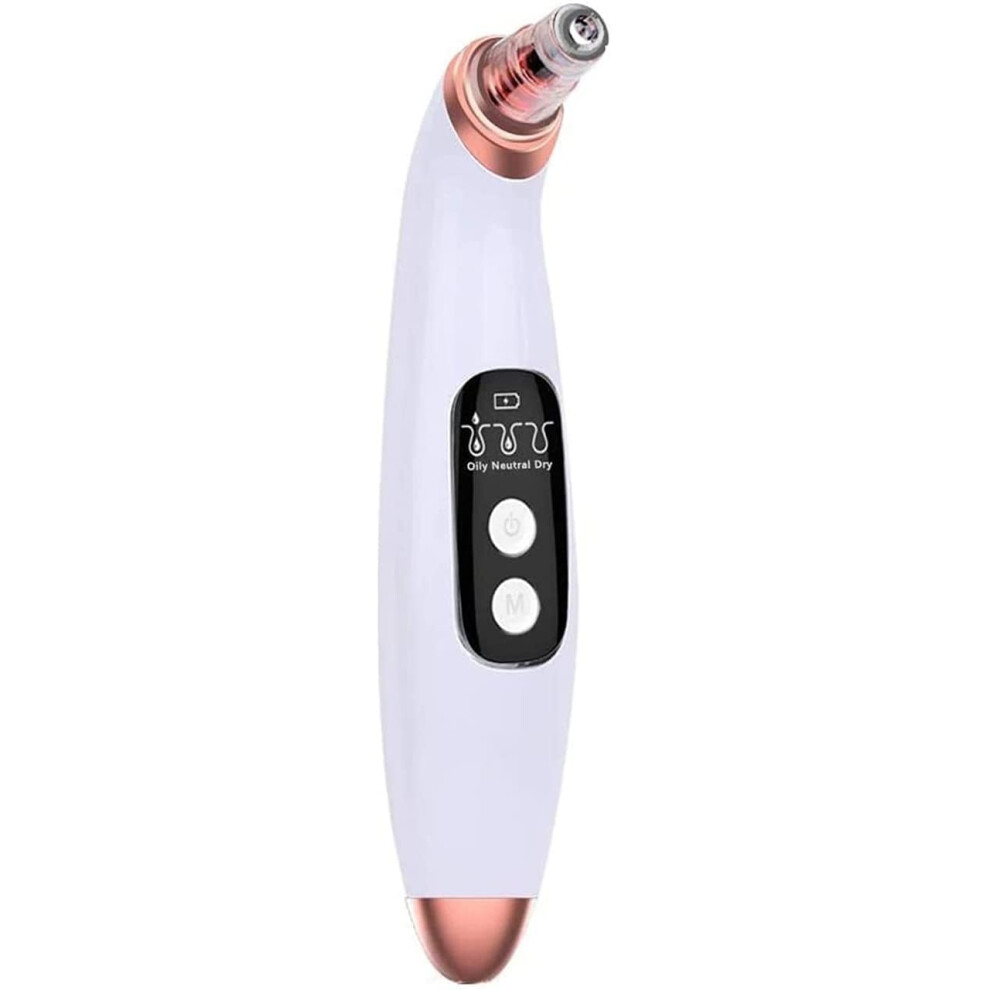 Blackhead Remover Vacuum with LED Display, Rechargeable Pore Cleaner, 6 Suction Probes for Deep Cleansing