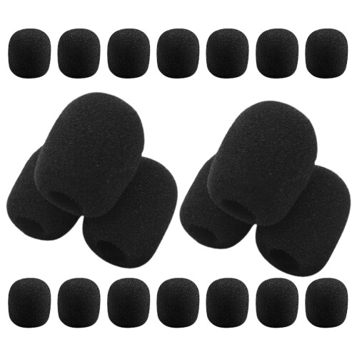 40St Zwarte Microfoonbeschermers Spons Voor Lapel En Headset