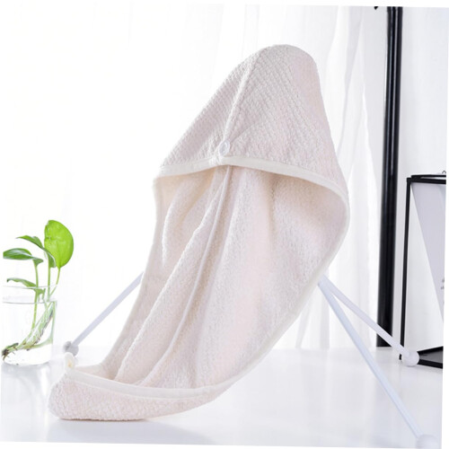 2pcs Microfiber Hair Towel Quick Drying Cap for Long Hair with Secure Button Closure Random Color 2