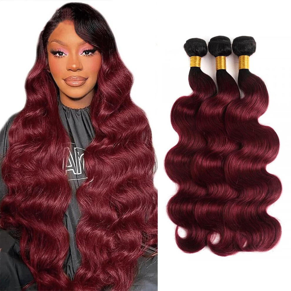 Unisex Red Brazilian Virgin Hair 99J Burgundy Body Wave Bundles 8A Grade Human Hair Extensions 812 Inch