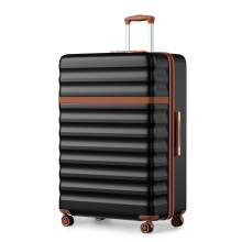 (32 Inch, Black and Brown) 32-Inch ABS+PC Extra Large Hard Shell Spinner Suitcase with Telescopic Handle
