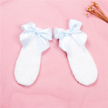 Blue Plush Bunny Ears Hair Clips with Bowknot, Soft Lop Rabbit Cosplay Headwear for Costumes