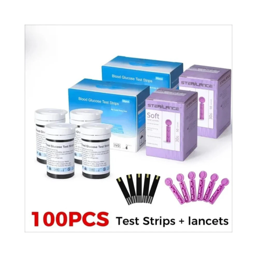 100x Blood Glucose Test Strips Codefree + 100x Daily Use Lancets 2
