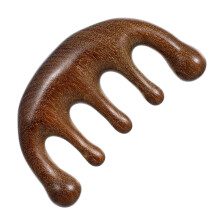Wooden Wide Tooth Hair Comb Sandalwood Scalp Massager Handmade Detangling for Luxurious Care