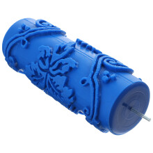 2Pcs Blue Flower Paint Roller for Wall Decoration Durable Rubber DIY
