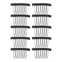 30Pièces Clip Pour Perruque Noir Acier 7 Dents Usage Décoration