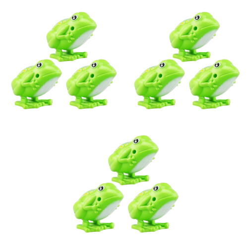 9Pcs Clockwork Bouncing Frog Toys Plastic Educational Fun 2